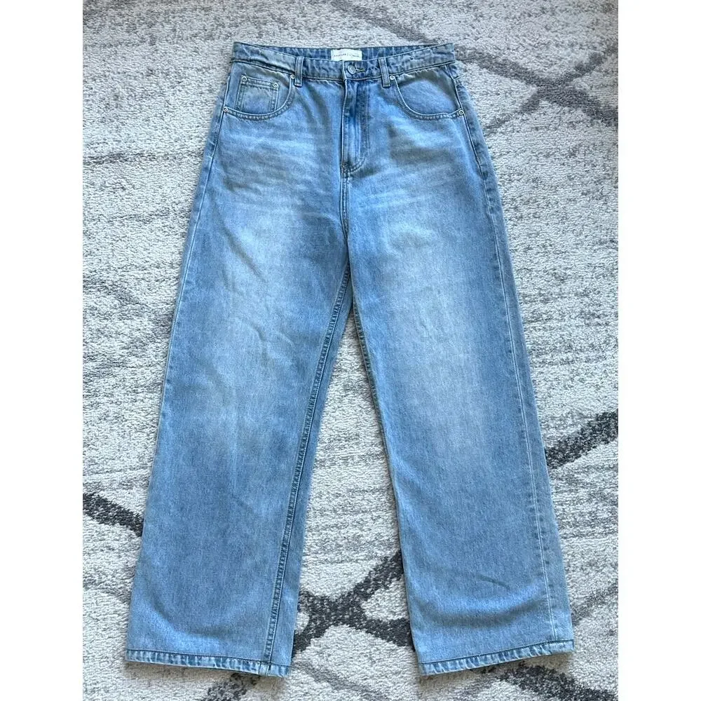 Grey Lab Los Angeles High Waist Medium Wash Wide Leg Jeans Size 30